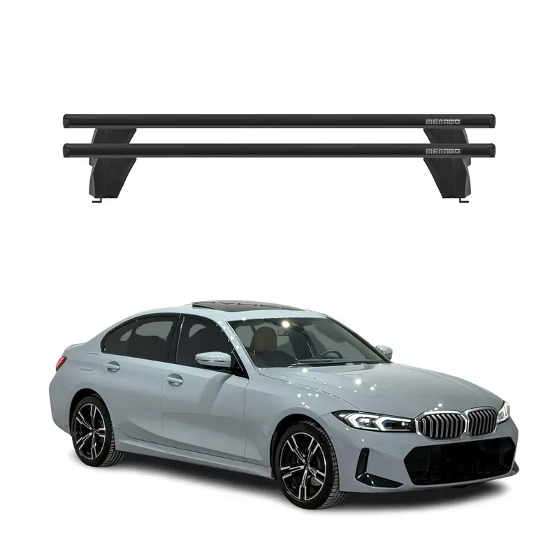 Menabo Barres de toit transversales pour BMW Série 3 G20 G80 2019-2026 Alu Noir