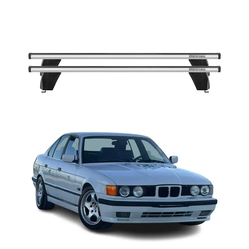 Menabo Barres de toit transversales pour BMW Série 5 E39 1995-2003 Alu Gris