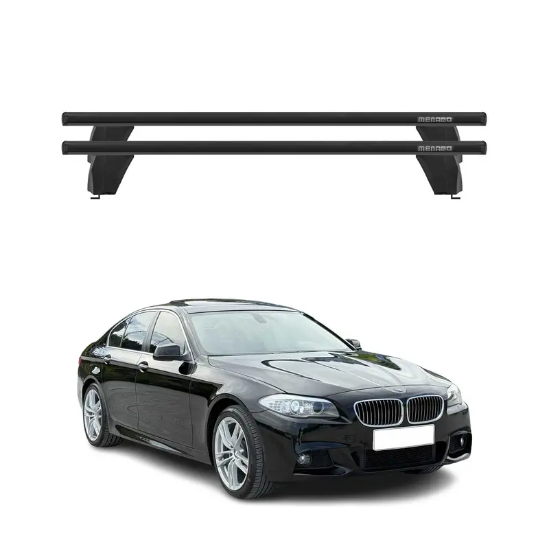 Menabo Barres de toit transversales pour BMW Série 5 F10 Berline 2010-2016 Noir