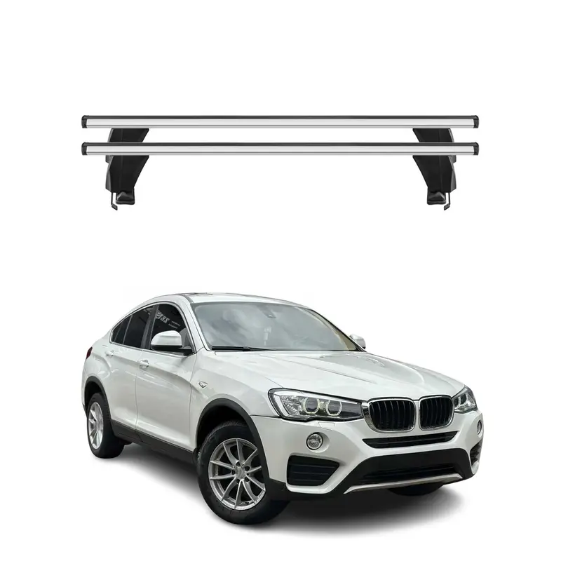 Menabo Barres de toit transversales pour BMW X4 F26 2014-2018 Alu Gris 2x