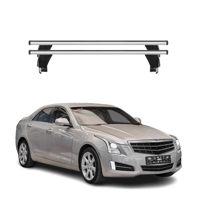 Menabo Barres de toit Transversales pour Cadillac ATS 2013-2019 Gris ABE 2x