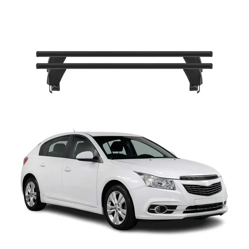 Menabo Barres de toit Transversales pour Chevrolet Cruze 2009-2016 HB Alu Noir