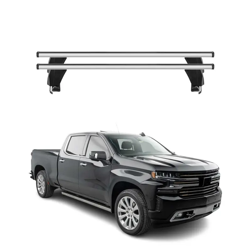 Menabo Barres de toit Transversales pour Chevrolet Silverado IV 2019-2026 Gris