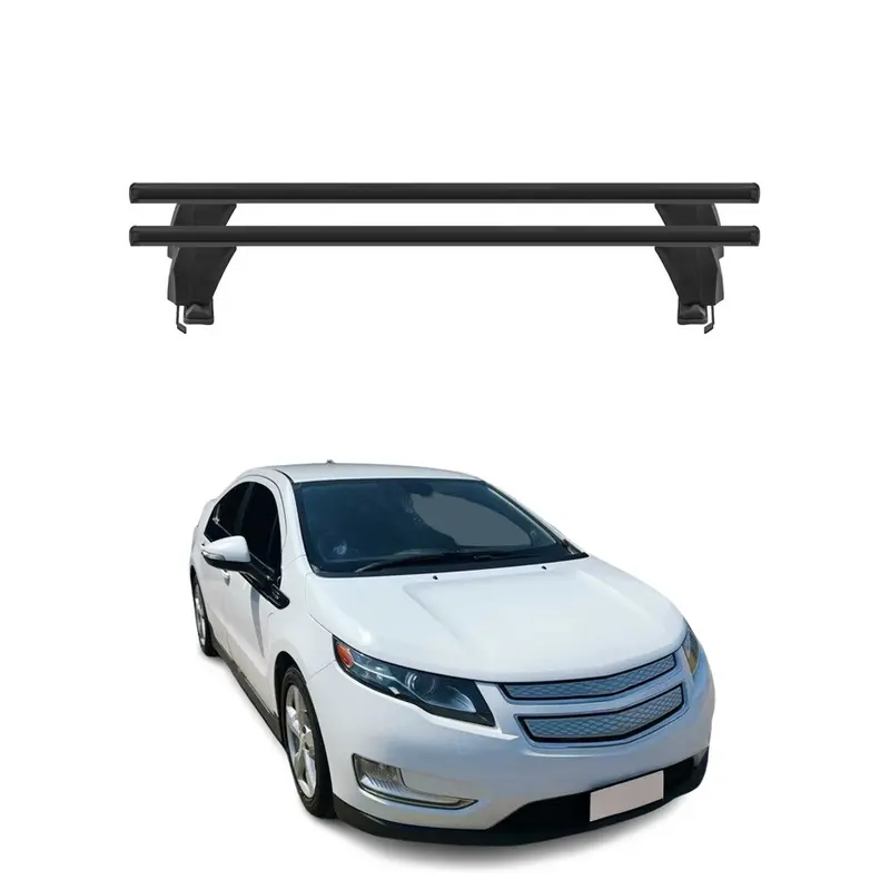 Menabo Barres de toit Transversales pour Chevrolet Volt 2010-2015 Alu Noir ABE