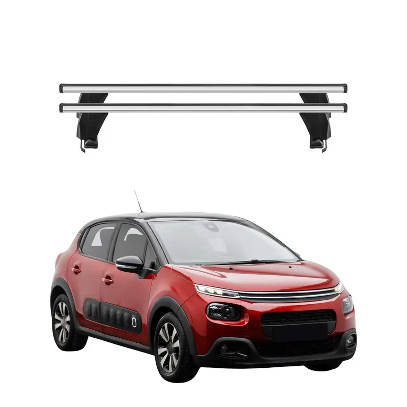 Menabo Barres de toit Transversales pour Citroen C3 2016-2024 Alu Gris ABE 2x