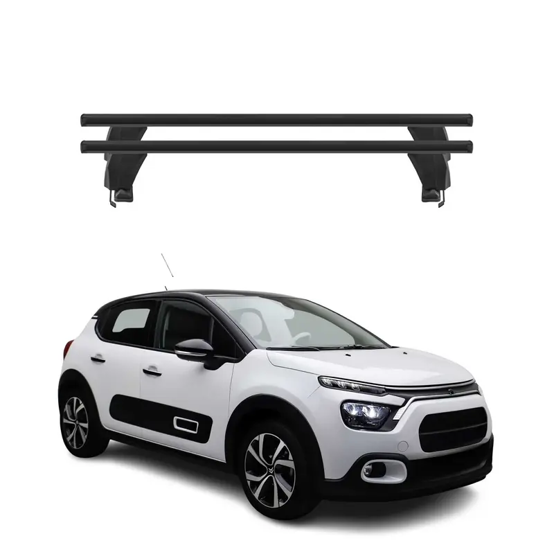 Menabo Barres de toit transversales pour Citroën C3 IV 2024-2026 Alu Noir 2x