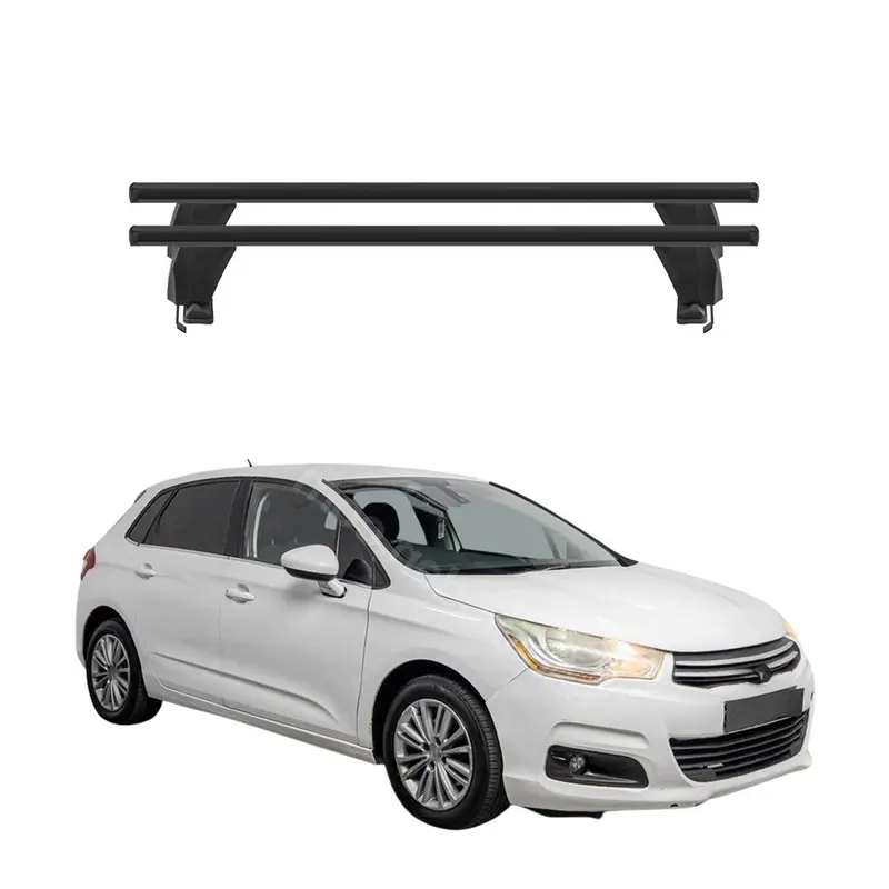 Menabo Barres de toit Transversales pour Citroen C4 II 2010-2018 Alu Noir 2x ABE