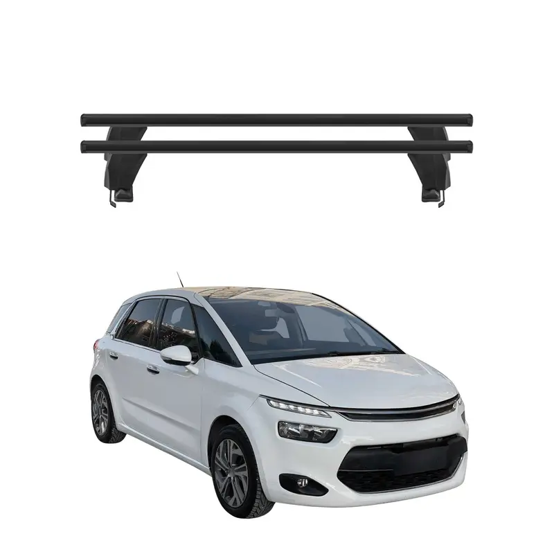 Menabo Barres de toit Transversales pour Citroen C4 Picasso II 2013-2018 Noir