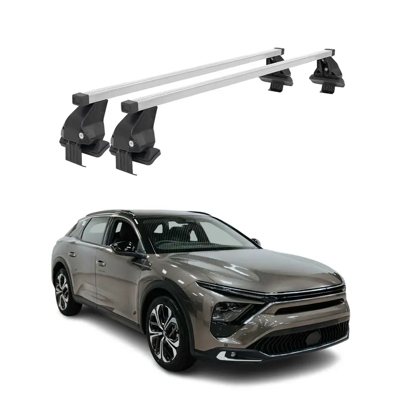 Menabo Barres de toit Transversales pour Citroen C5 X 2022-2026 Alu Argenté 2x