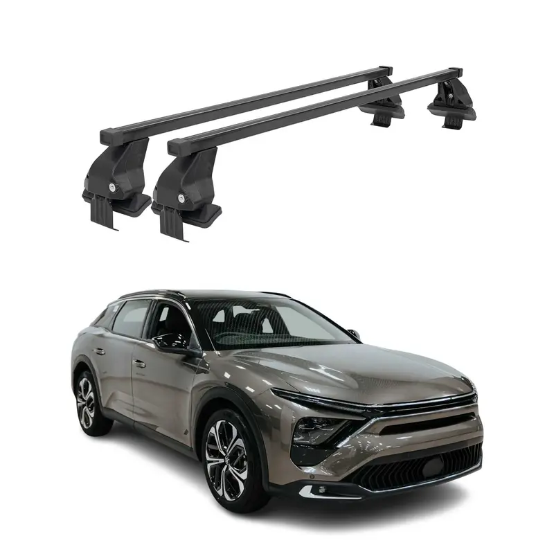 Menabo Barres de toit Transversales pour Citroen C5 X 2022-2026 Alu Noir 2x