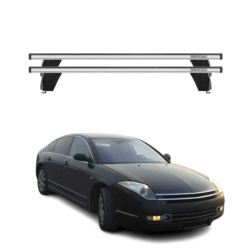 Menabo Barres de toit Transversales pour Citroen C6 2005-2012 Alu Gris ABE 2x