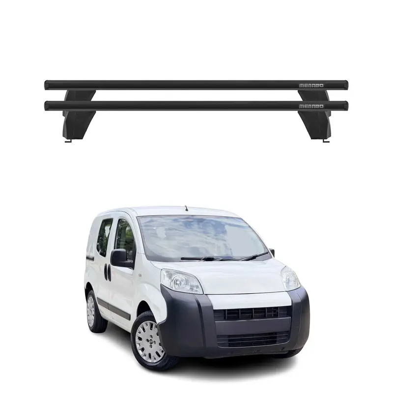 Menabo Barres de toit Transversales pour Citroen Nemo Van 2008-2024 Alu Noir ABE