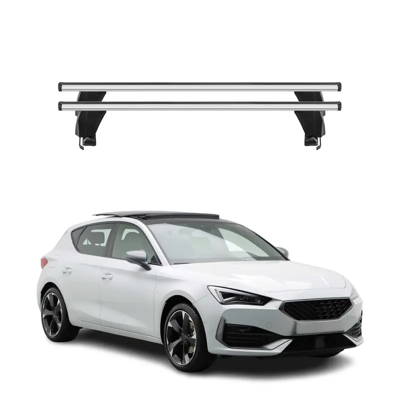 Menabo Barres de toit Transversales pour Cupra Leon IV 2020-2026 Alu Gris 2x ABE