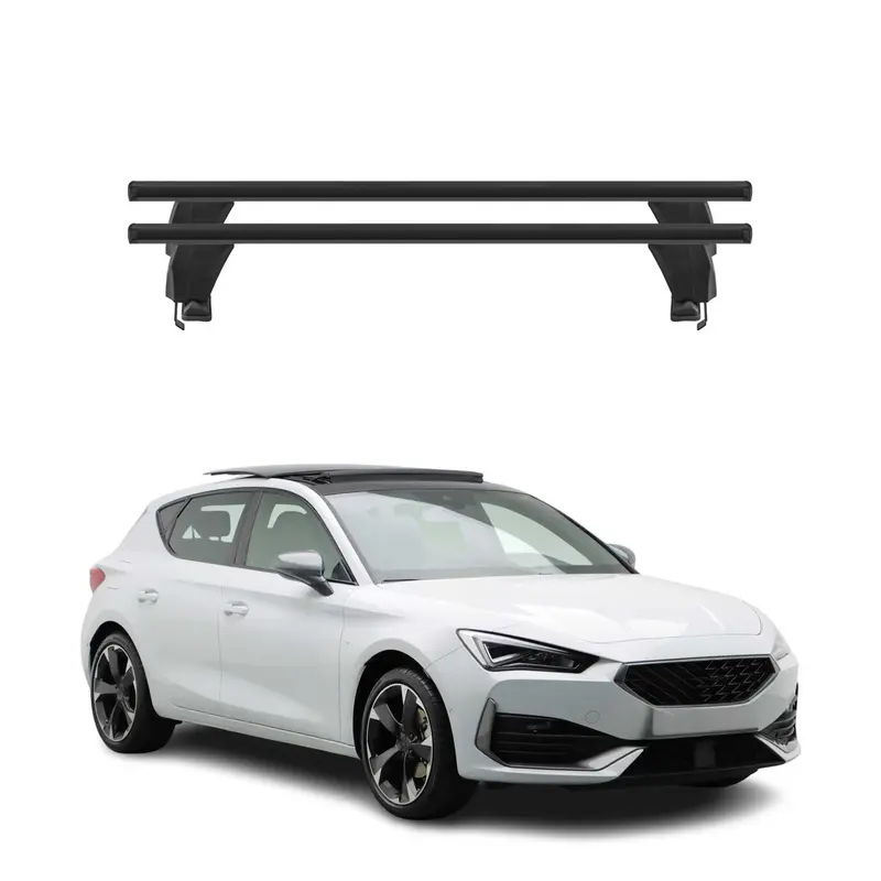 Menabo Barres de toit Transversales pour Cupra Leon IV 2020-2026 Alu Noir 2x ABE