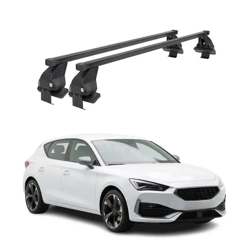 Menabo Barres de toit Transversales pour Cupra Leon IV 2020-23 Pre-FL Noir 2x