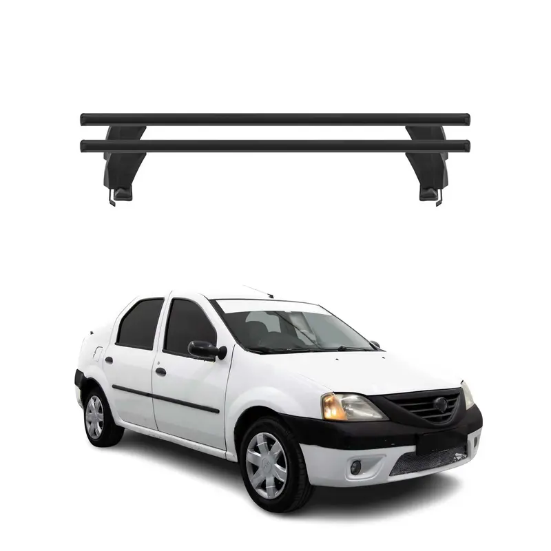 Menabo Barres de toit Transversales pour Dacia Logan 2004-2012 Noir ABE 2x