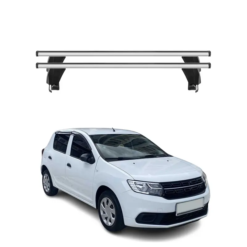 Menabo Barres de toit Transversales pour Dacia Sandero 2012-2020 Alu Gris 2x ABE