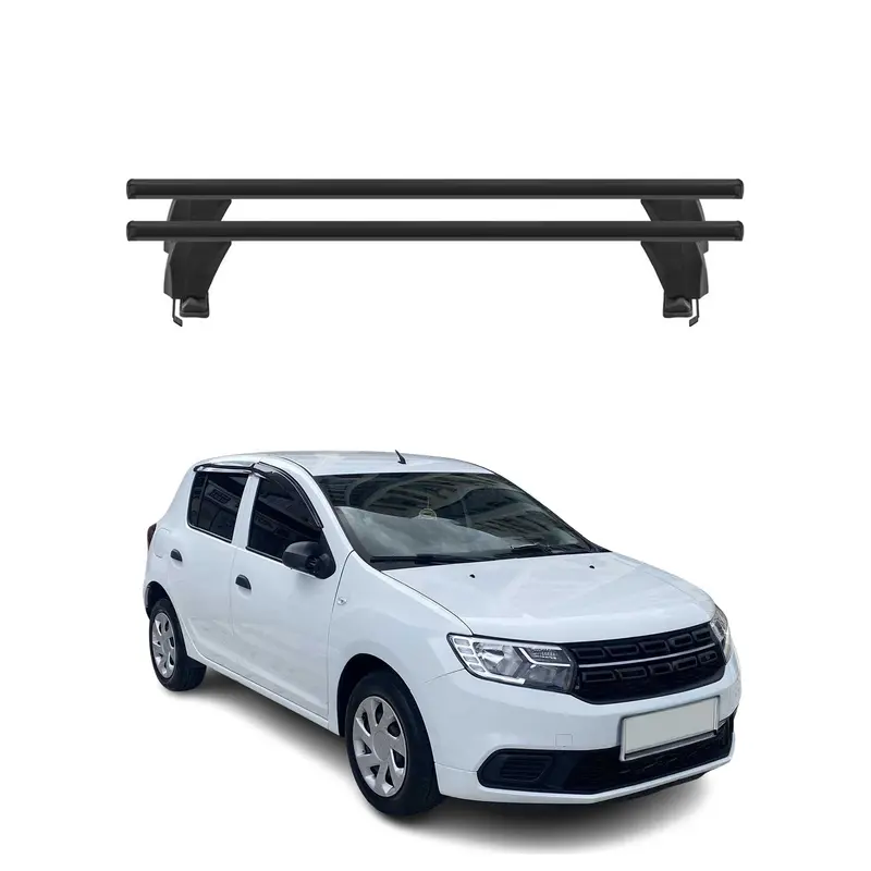 Menabo Barres de toit Transversales pour Dacia Sandero 2012-2020 Alu Noir 2x ABE