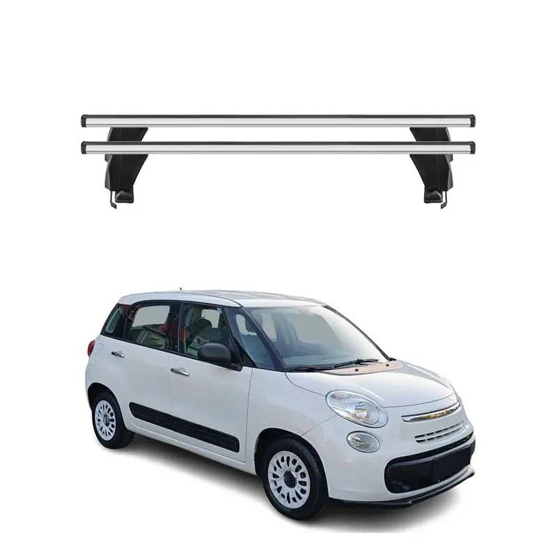 Menabo Barres de toit Transversales pour Fiat 500L 2012-2024 Alu Gris ABE 2x