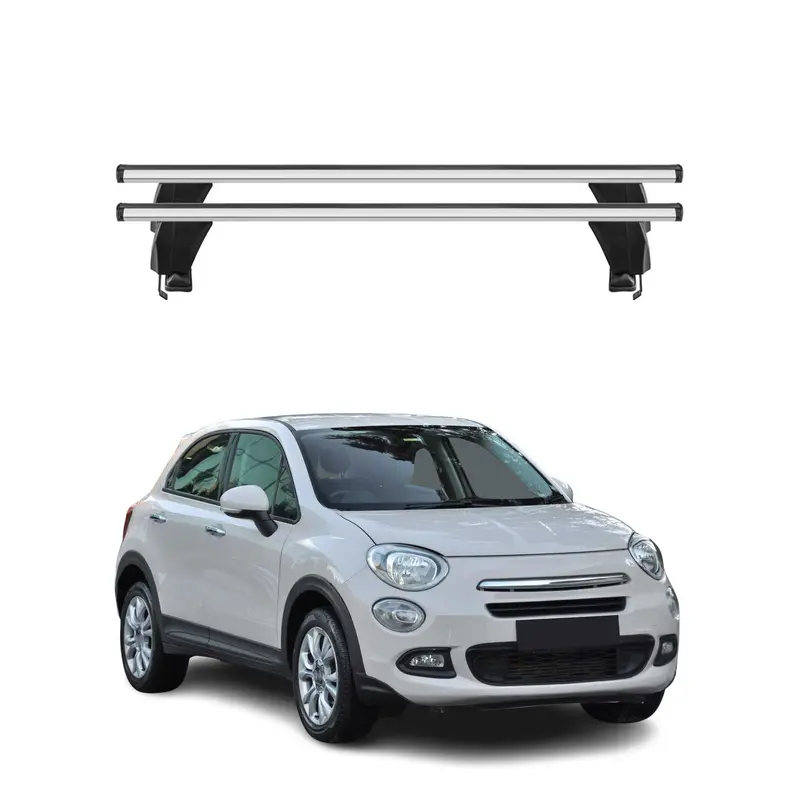 Menabo Barres de toit Transversales pour Fiat 500X 2015-2026 Alu Gris ABE 2x
