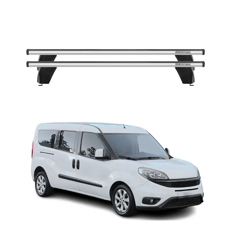 Menabo Barres de toit Transversales pour Fiat Doblo II 2010-2024 Gris ABE 2x