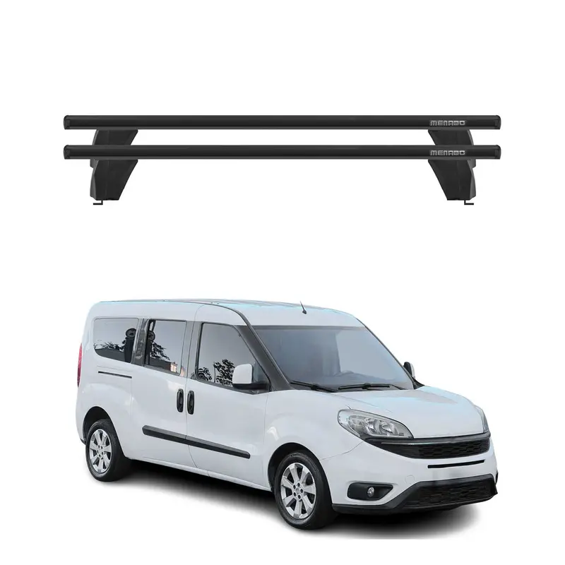 Menabo Barres de toit Transversales pour Fiat Doblo II 2010-2024 Noir ABE 2x