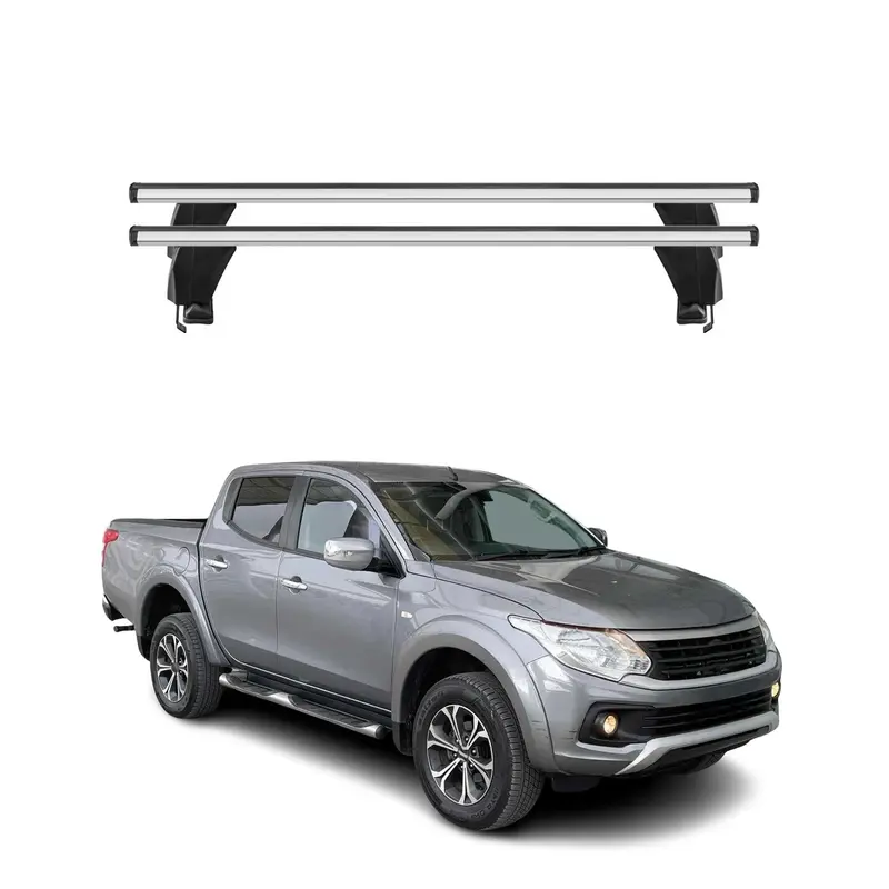 Menabo Barres de toit Transversales pour Fiat Fullback 2015-2020 Alu Gris 2x ABE