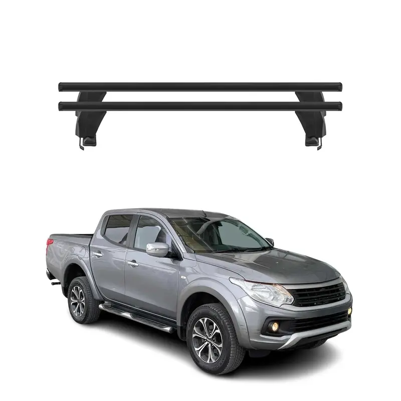 Menabo Barres de toit Transversales pour Fiat Fullback 2015-2020 Alu Noir 2x ABE
