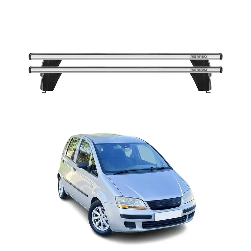 Menabo Barres de toit Transversales pour Fiat Idea 2005-2012 Alu Gris ABE 2x