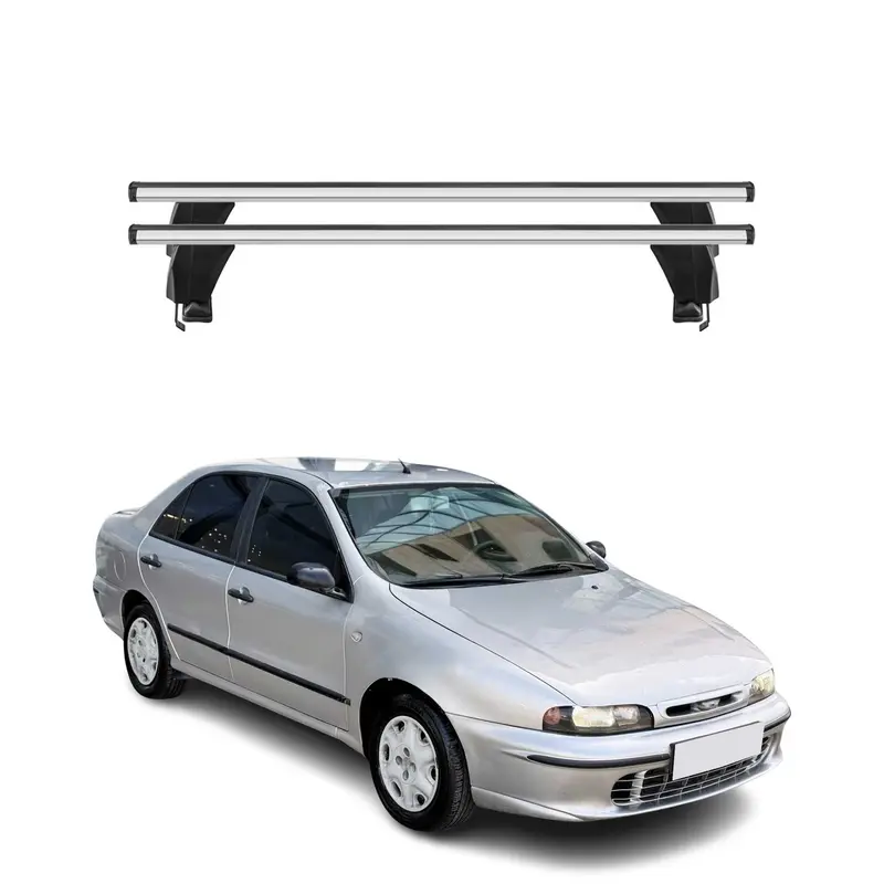 Menabo Barres de toit Transversales pour Fiat Marea 1996-2003 Alu Gris ABE 2x