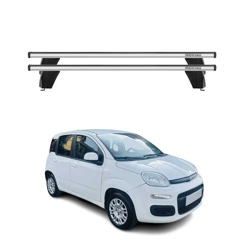 Menabo Barres de toit Transversales pour Fiat Panda III 2012-2026 Alu Gris