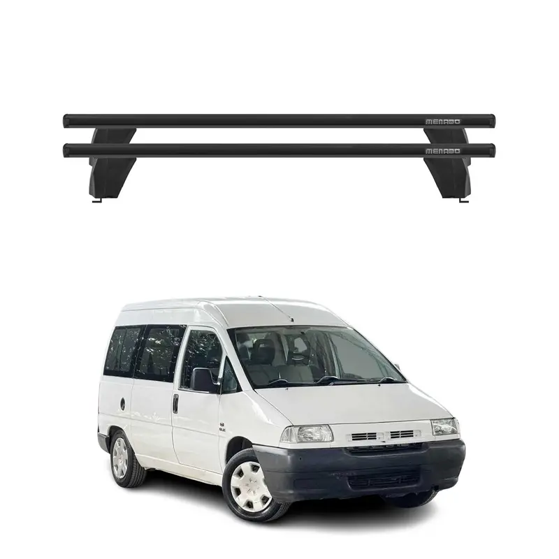 Menabo Barres de toit Transversales pour Fiat Scudo 1996-2007 Noir ABE 2x