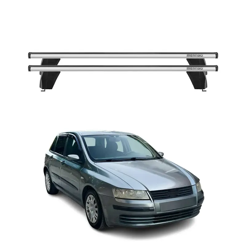Menabo Barres de toit Transversales pour Fiat Stilo 2001-2010 Alu Gris 3 portes