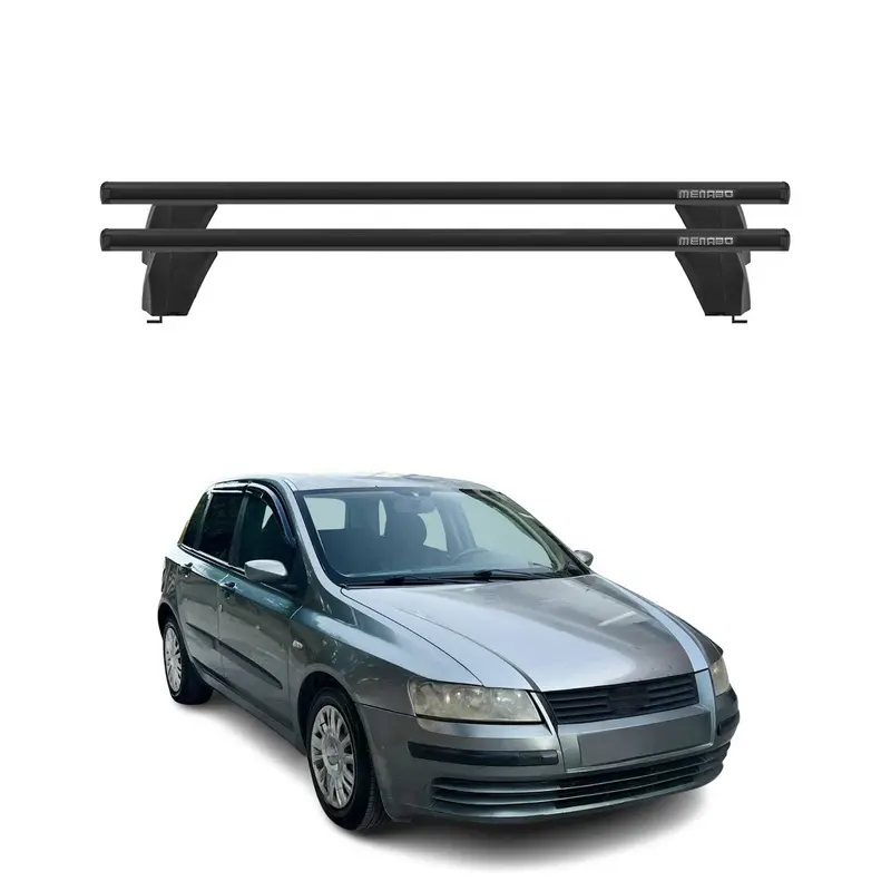 Menabo Barres de toit Transversales pour Fiat Stilo 2001-2010 Alu Noir 3 portes