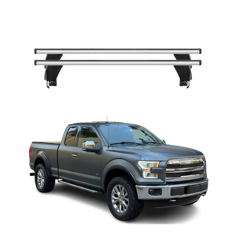 Menabo Barres de toit Transversales pour Ford F150 2014-2026 Alu Gris ABE 2x