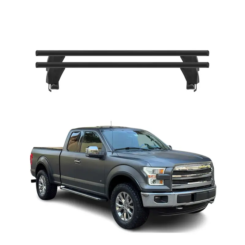 Menabo Barres de toit Transversales pour Ford F150 2015-2026 Alu Noir ABE 2x