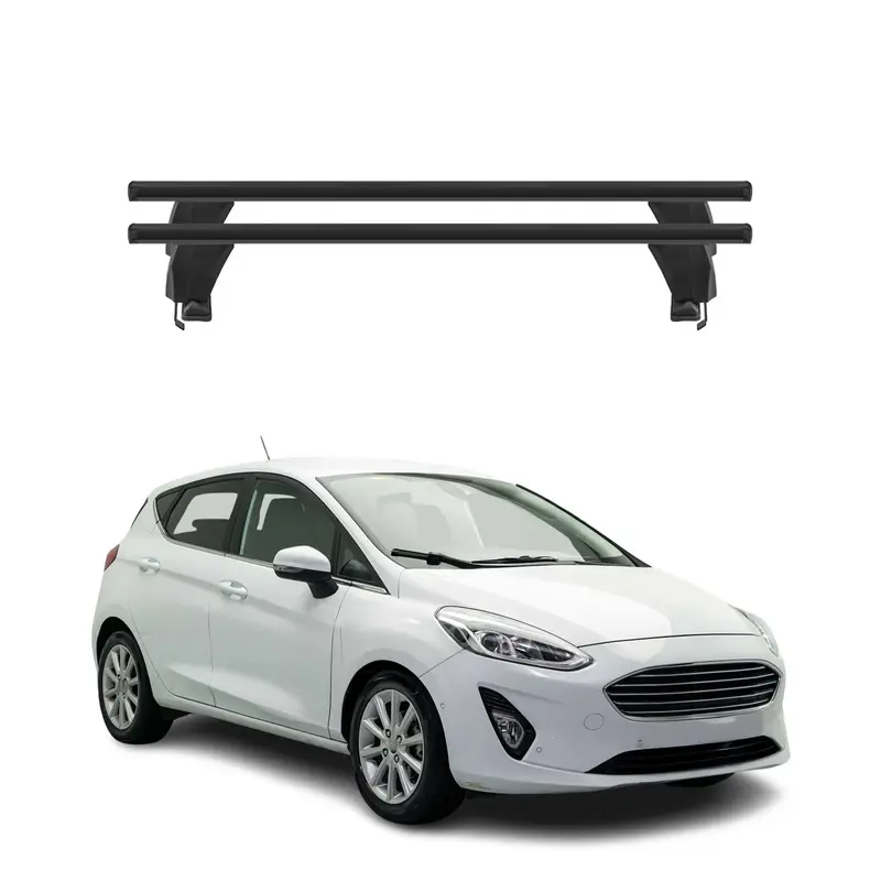 Menabo Barres de toit Transversales pour Ford Fiesta VII 2018-2023 Noir