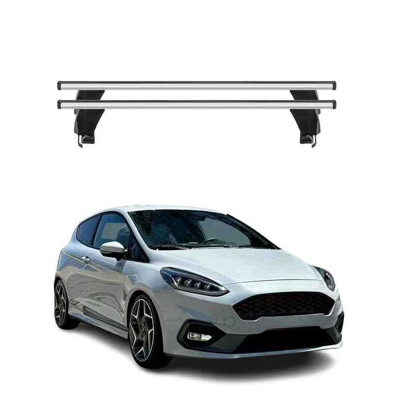 Menabo Barres de toit Transversales pour Ford Fiesta VII ST-Line 2018-2023 Gris