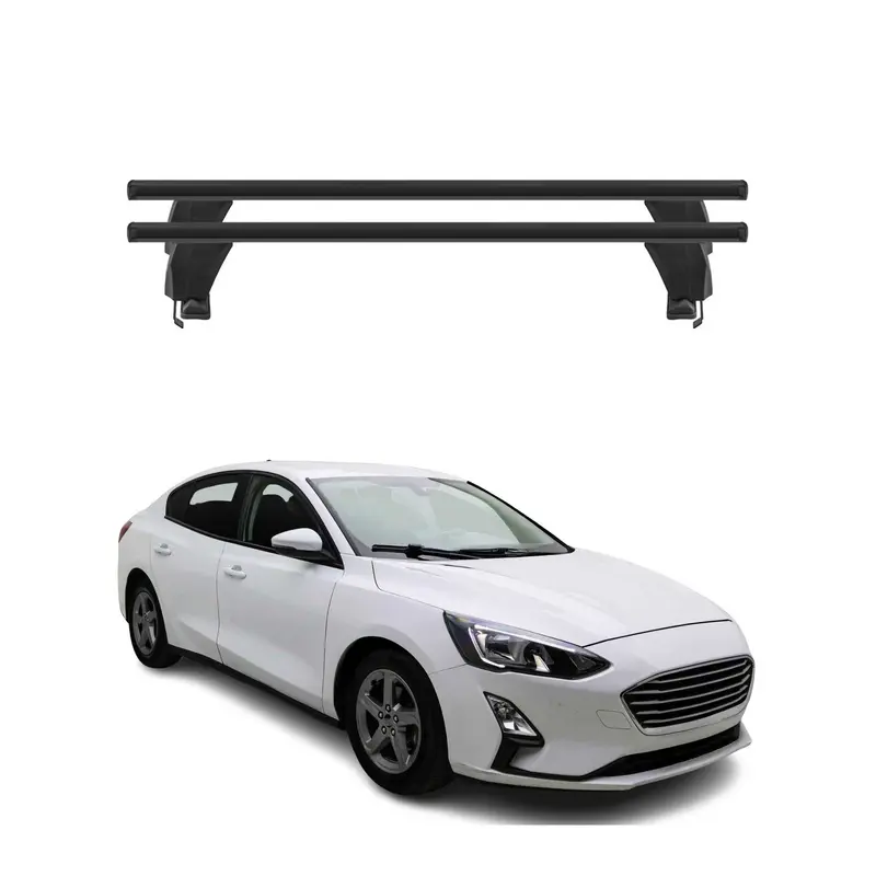 Menabo Barres de toit Transversales pour Ford Focus IV 2018-2025 Noir ABE 2x