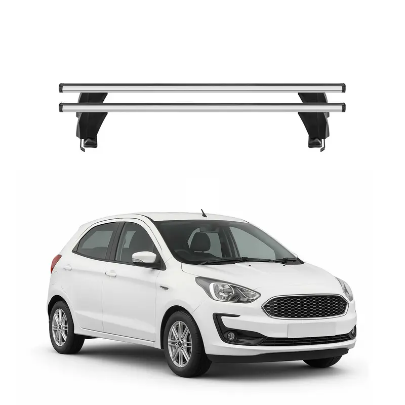 Menabo Barres de toit Transversales pour Ford Ka+ 2016-2024 Alu Gris ABE 2x