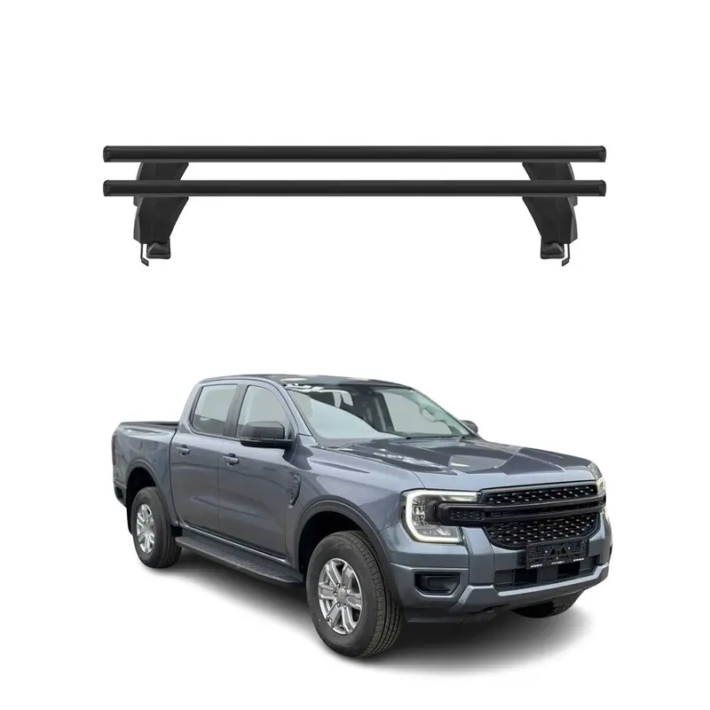 Menabo Barres de toit transversales pour Ford Ranger T6 II 2022-2026 Alu Noir 2x