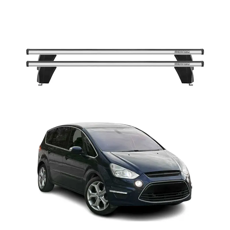 Menabo Barres de toit Transversales pour Ford S-Max 2006-2015 Alu Gris ABE 2x