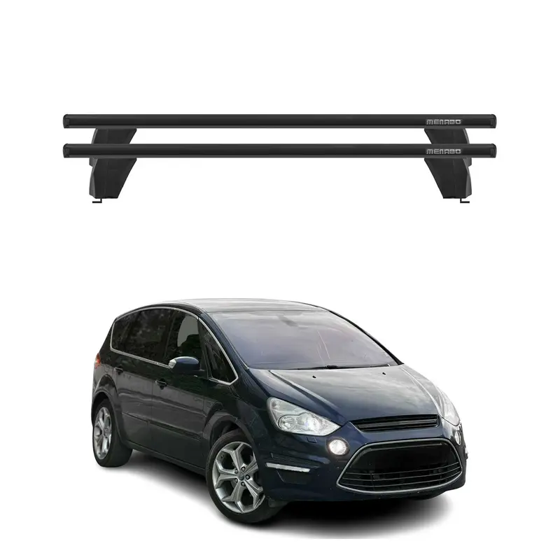 Menabo Barres de toit Transversales pour Ford S-Max 2006-2015 Noir ABE 2x