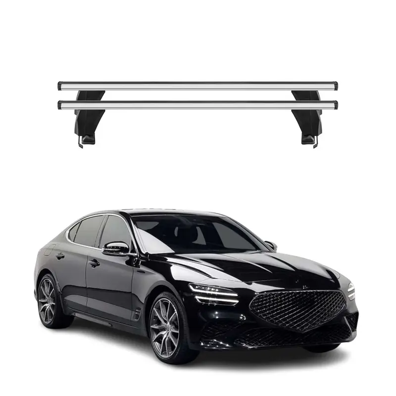 Menabo Barres de toit Transversales pour Genesis G70 2018-2026 Gris ABE 2x