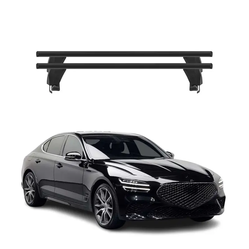 Menabo Barres de toit Transversales pour Genesis G70 2018-2026 Noir ABE 2x