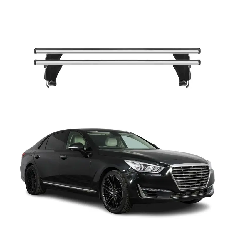 Menabo Barres de toit Transversales pour Genesis G90 2016-2019 Gris ABE 2x