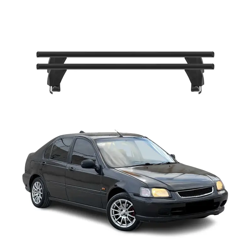 Menabo Barres de toit Transversales pour Honda Civic VI HB 1996-2001 Alu Noir