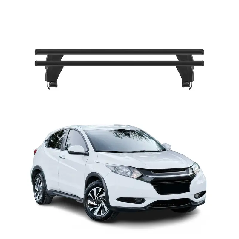 Menabo Barres de toit Transversales pour Honda HR-V II 2015-2021 Noir ABE 2x