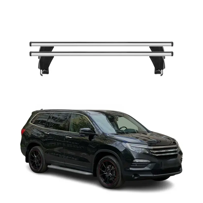 Menabo Barres de toit Transversales pour Honda Pilot III 2016-2022 Alu Gris ABE