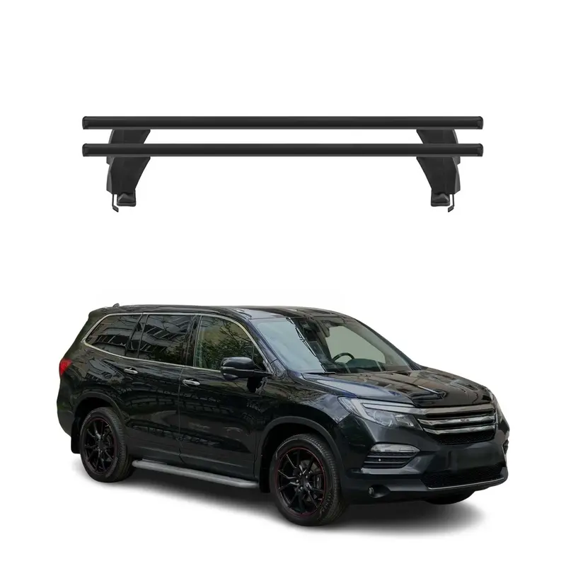 Menabo Barres de toit Transversales pour Honda Pilot III 2016-2022 Alu Noir ABE